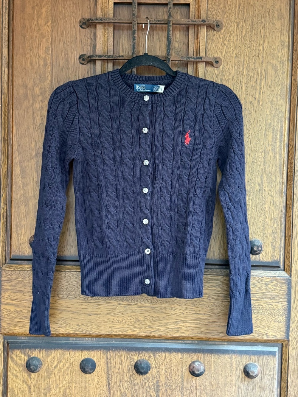 Polo Ralph Lauren Navy Cable-Knit Button Cardigan Size XS